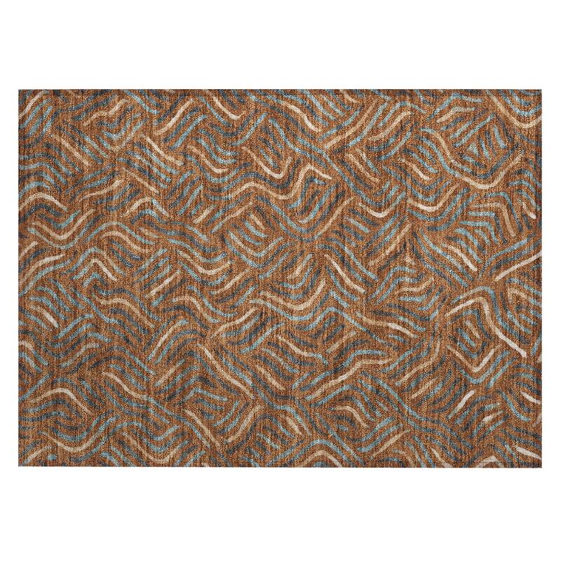 Machine Washable Indoor/ Outdoor Modern Jamie Chantille Rug
