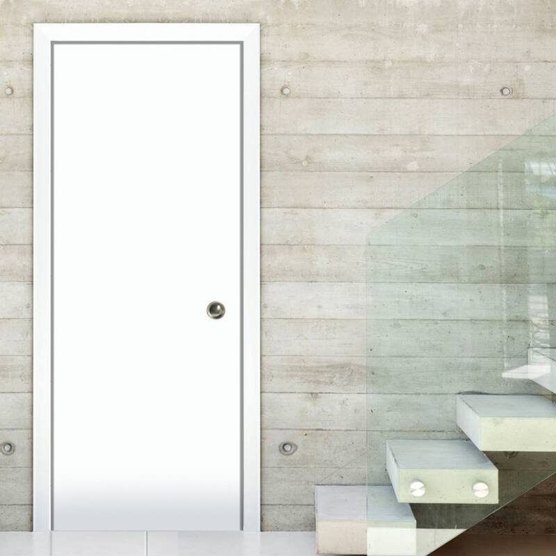 Modern Sliding Pocket Door / Planum 0010 White Silk