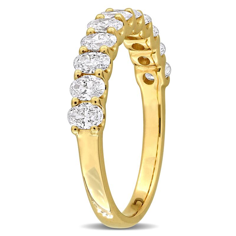 Miadora 1ct TW Oval Lab-Grown Diamond Semi-Eternity Anniversary Band 14k Yellow Gold