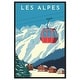 preview thumbnail 2 of 27, Oliver Gal 'Les Alpes Travel Poster' Blue Wall Art Canvas Print