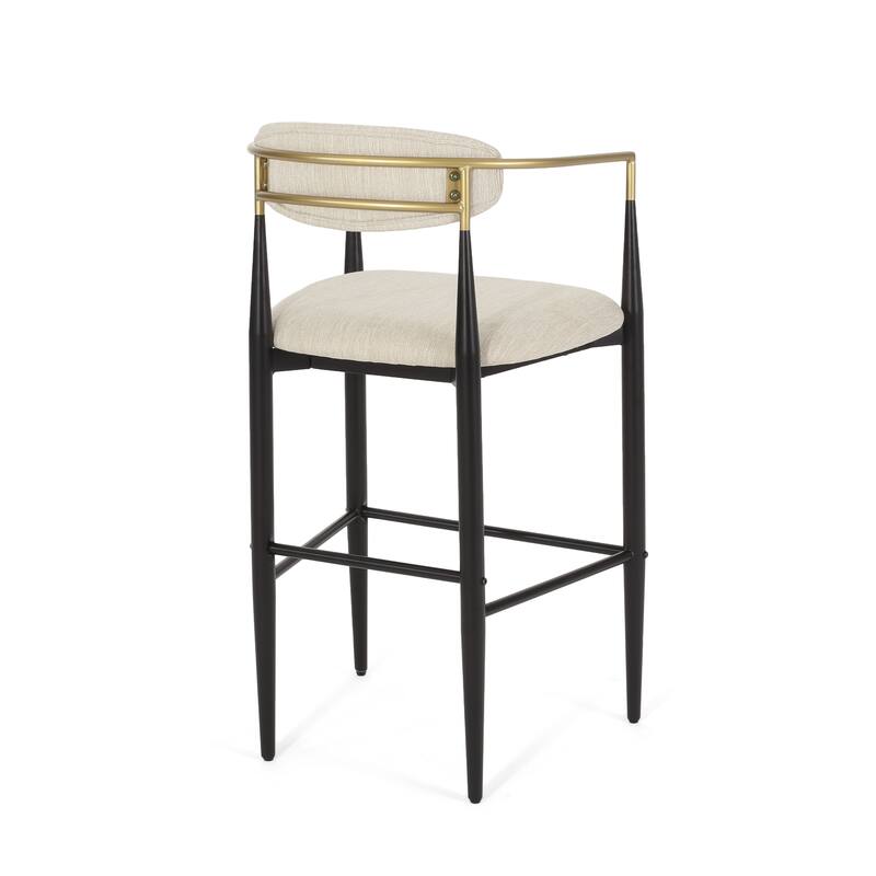 Roomfitters Modern Counter Height Barstool Set of 2, Sleek Metal Frame with Armrests