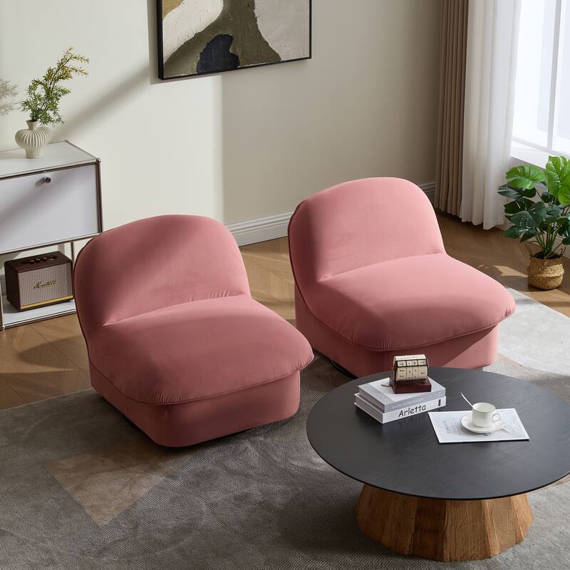 Pumpkin-Shaped Swivel Chair, 360-Degree Swivel Accent Chair for Living Room Bedroom Office