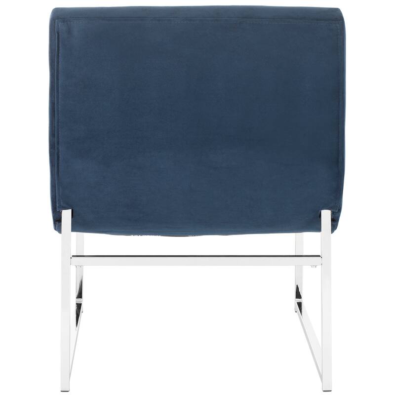 SAFAVIEH Mid-Century Modern Glam Hadley Tufted Velvet Navy Blue Club Chair - 25" x 30" x 32"