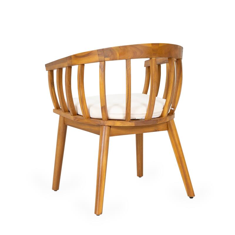 Christopher Knight Home - Meadowbrook Outdoor Acacia Wood 5-Piece Dining Set with Cushioned Chairs