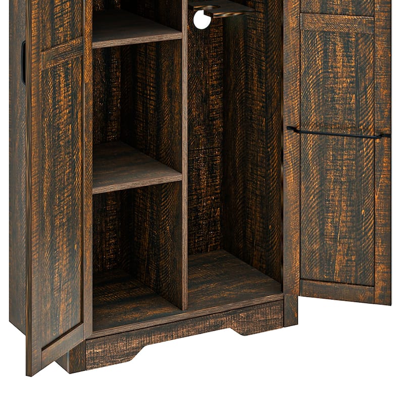 Moasis Broom Closet Storage Cabinet with Doors and Shelves for Farmhouse Organization