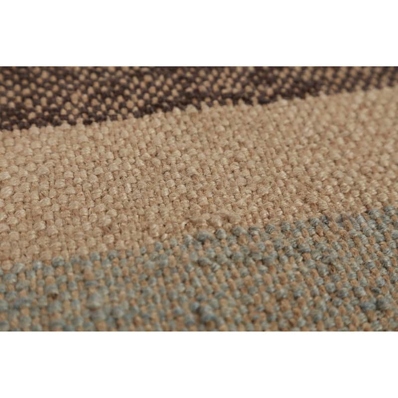 Hand Woven Oriental 100% Jute Carpet Southwestern Modern Multi-Colored Kilim Area Rug - 10' 5'' X 8' 3''