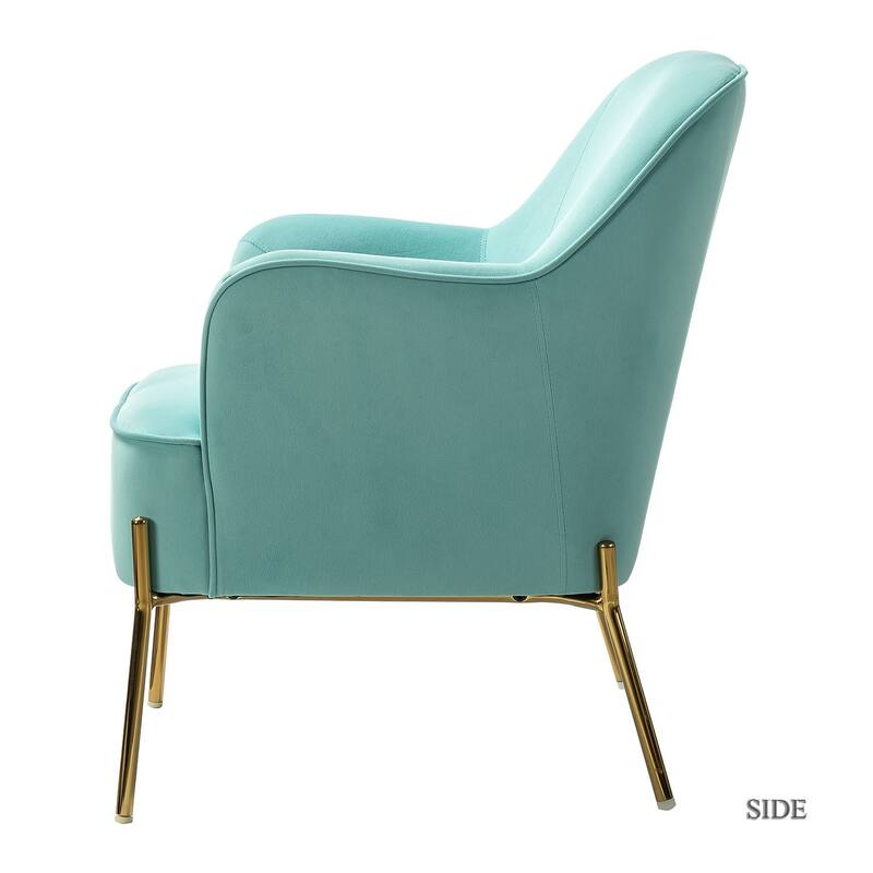 Marina Modern Velvet Accent Chair with Golden Legs Set of 2 by HULALA HOME