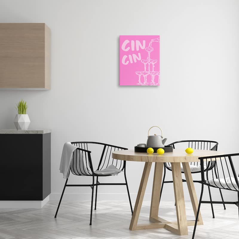 Stupell Pink Champagne Tower Canvas Wall Art Design By House of Lulu