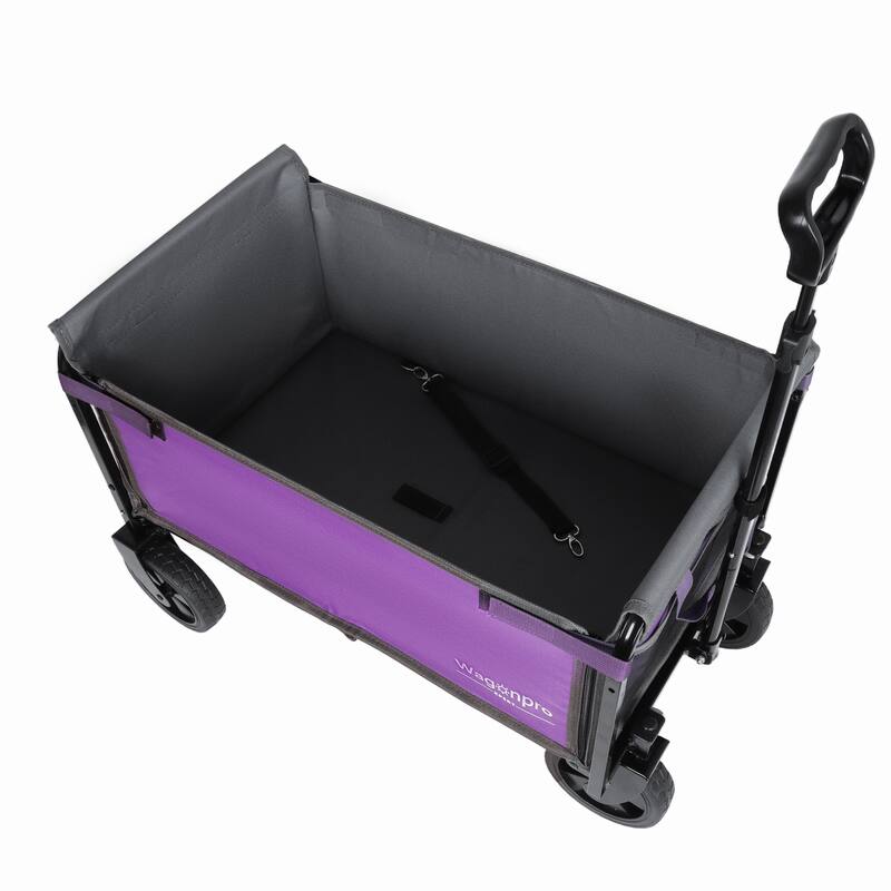 All-in-One Convertible Folding 4-Wheel Trolley with Bench Seat and Dog Leash - Heavy Duty Foldable Utility Trolley for Camping
