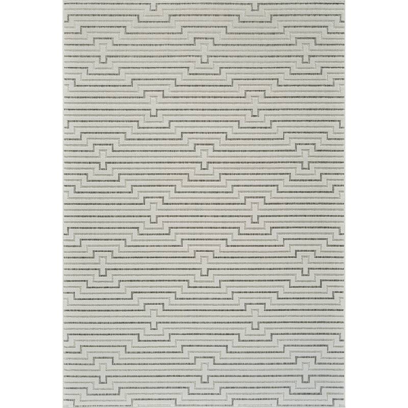 Elto Modern Geometric Weather Resistant Trendy Modern Outdoor Rug