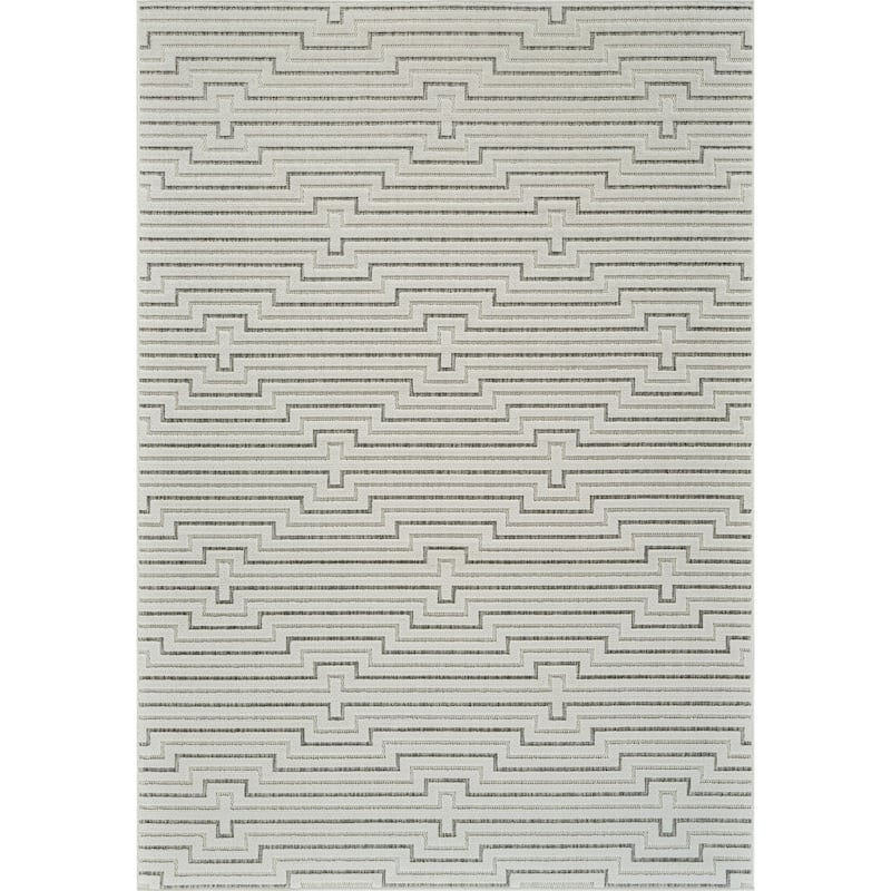 Elto Sleek Geometric Weather Resistant Current & Stylish Outdoor Rug