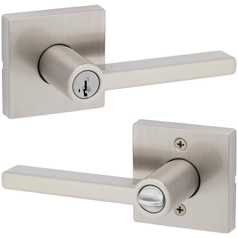 Kwikset Halifax Single Cylinder Keyed Entry Door Lever Set with Square