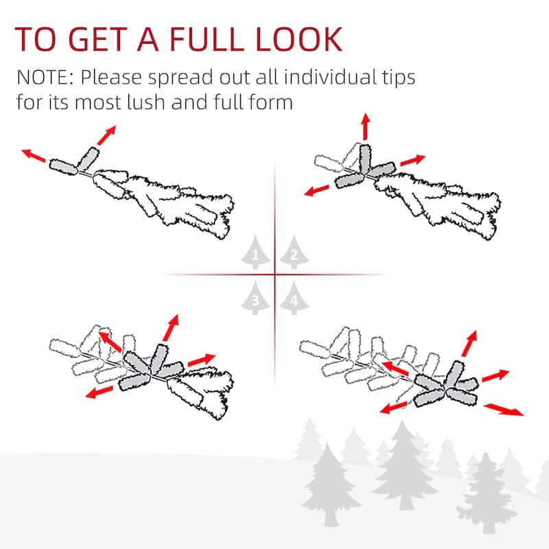 HOMCOM Pre-Lit Douglas Fir Tree - Realistic Branches, Warm White LED Lights, Green