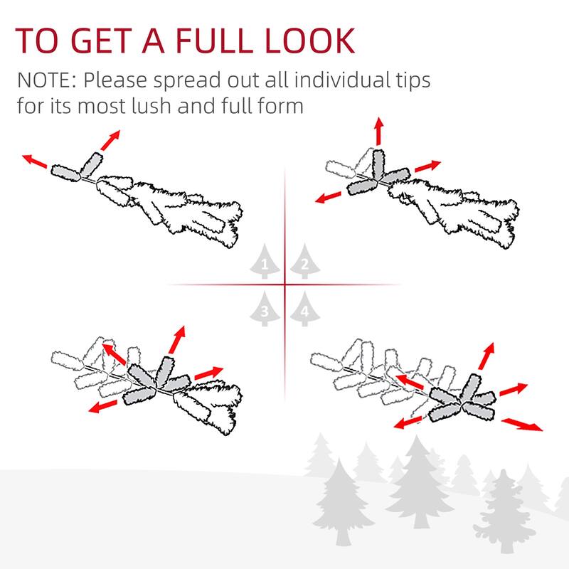 HOMCOM Pre-Lit Douglas Fir Tree - Warm White LED Lights, Realistic Branches, Pink