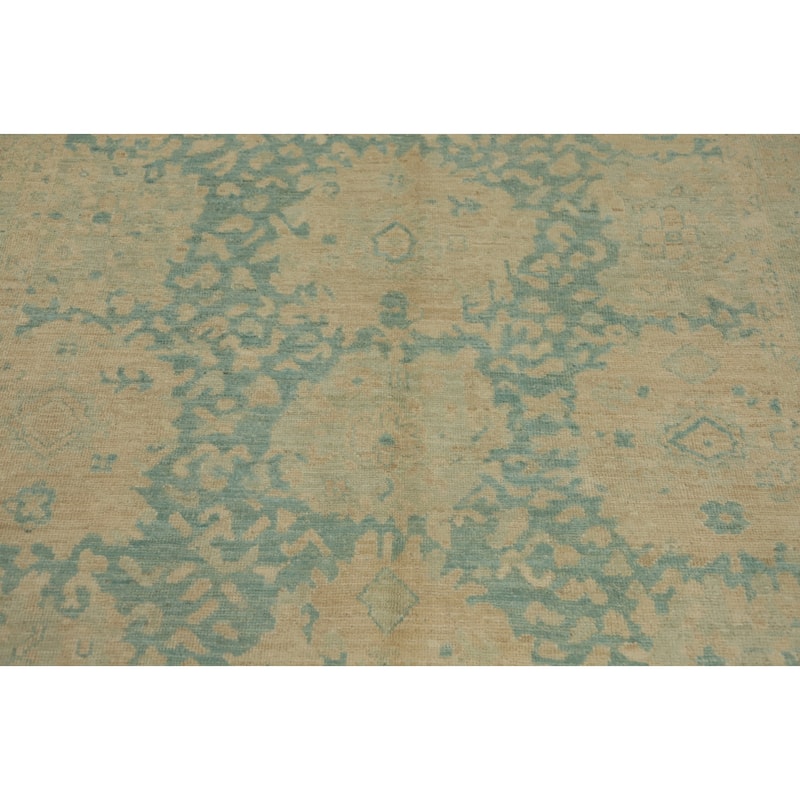 Hand Knotted Oriental 100% Wool Carpet Traditional Floral Navy Blue & Blues Ziegler Area Rug - 6' 6'' X 5' 4''