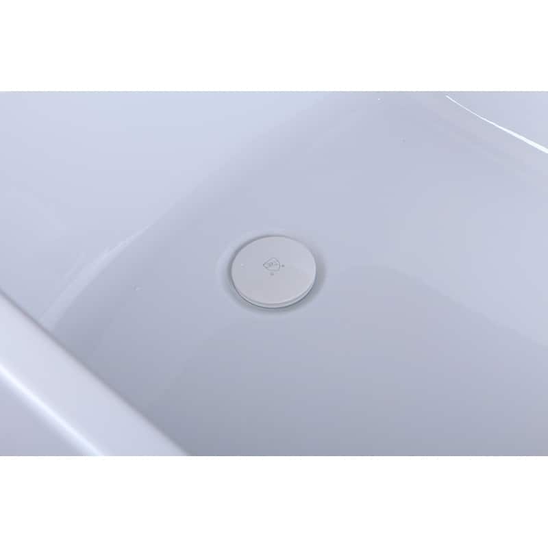 Indigo Home 72 inch Soaking Single Slipper Rectangular Bathtub in Glossy White