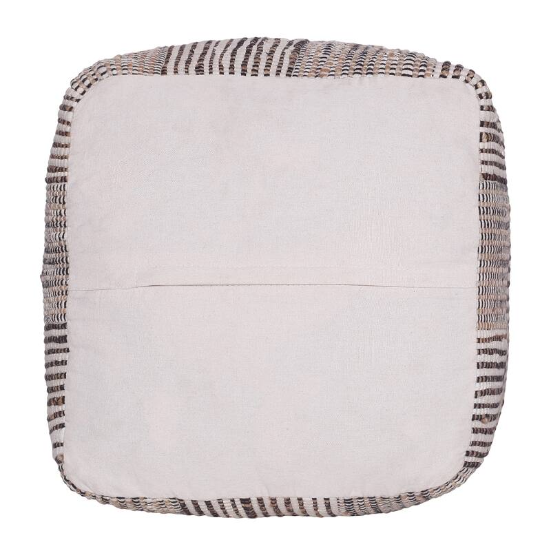 Sevita Natural/Cream Geometric Cotton/Jute Cube Pouf