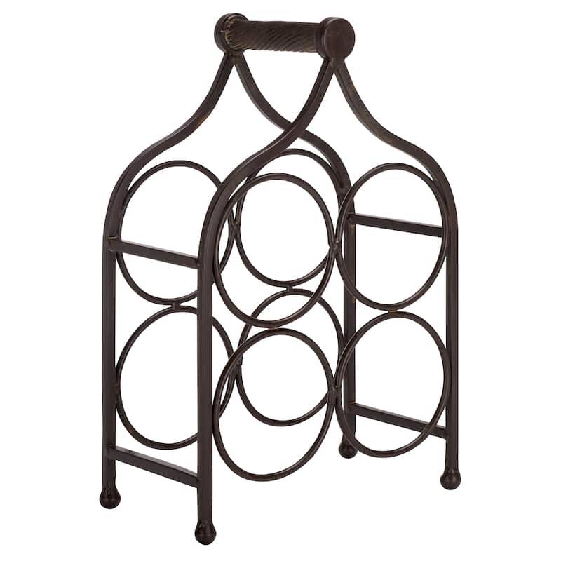 SAFAVIEH Outdoor Living Floyd 4 Wine Bottle Holder - 10"W x 6"D x 14"H