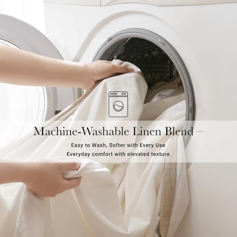 Harbor House Linen Blend Double Flange Duvet Cover Set