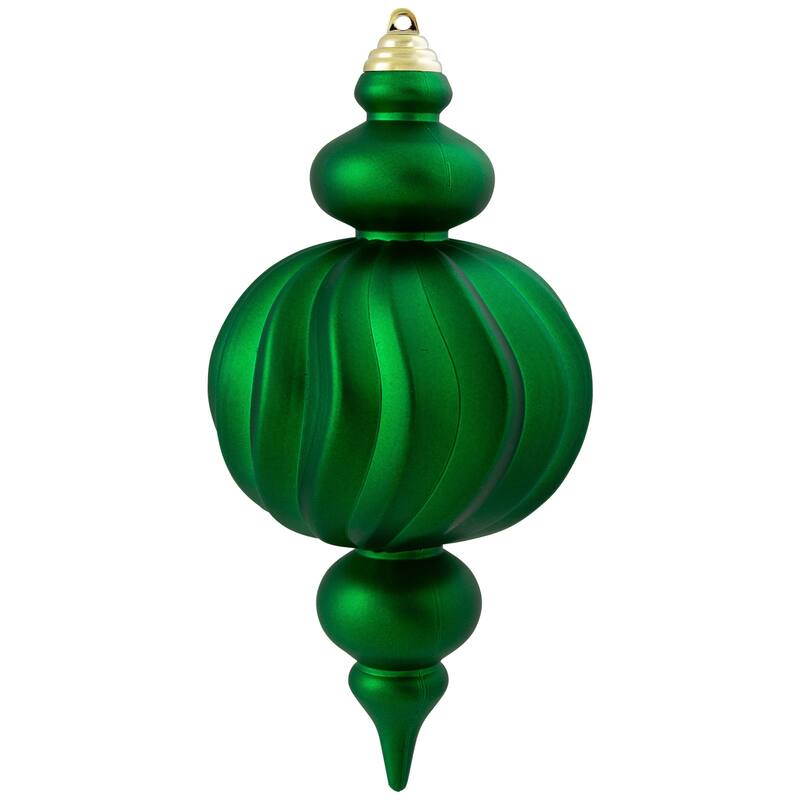 Shatterproof Commercial Size Finial Christmas Ornaments - 10" - Green - Set of 4