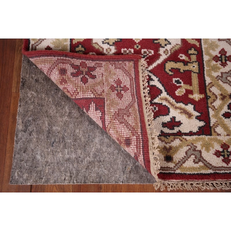 Red & Ivory Oushak Runner Rug Handmade Transitional Wool Carpet - 2'7"x 10'0"