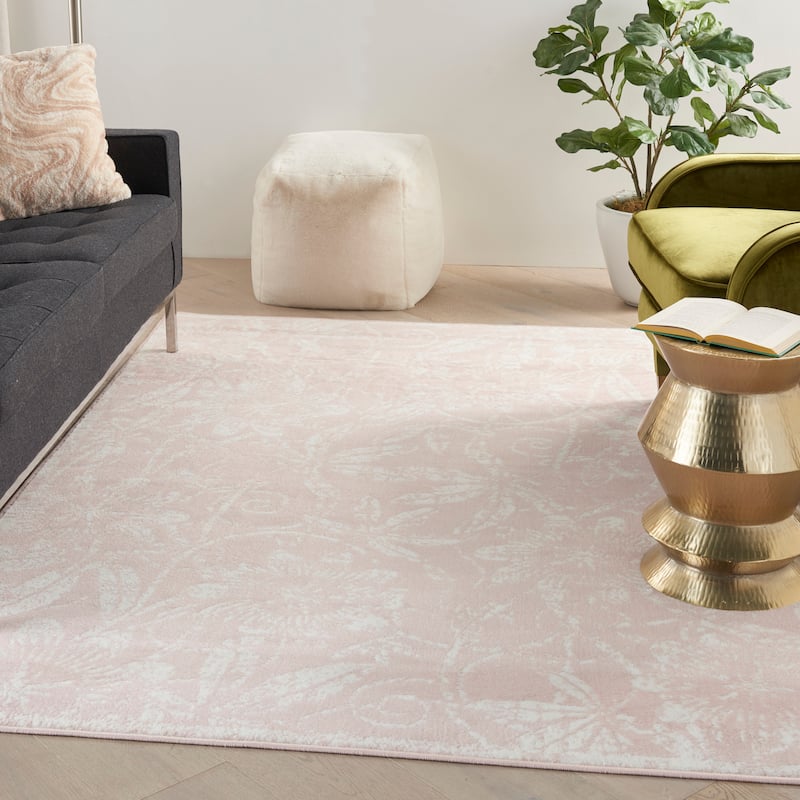 Nourison Whimsicle Country Farmhouse Floral Area Rug - 8' x 10' - Pink