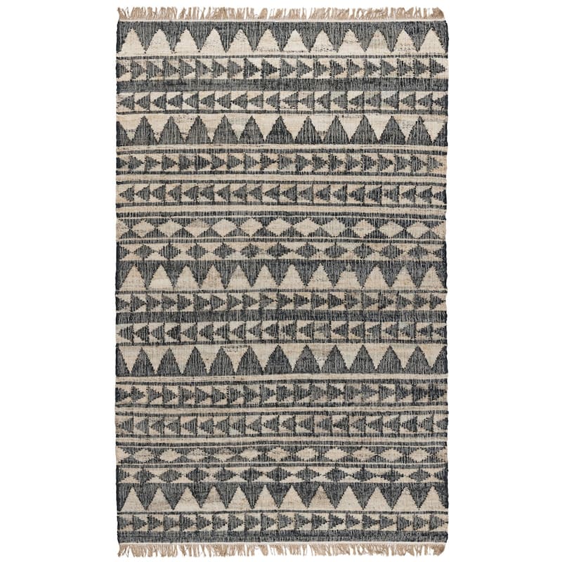 The Curated Nomad James Handwoven Jute Area Rug - 5'x8' - Black/Natural