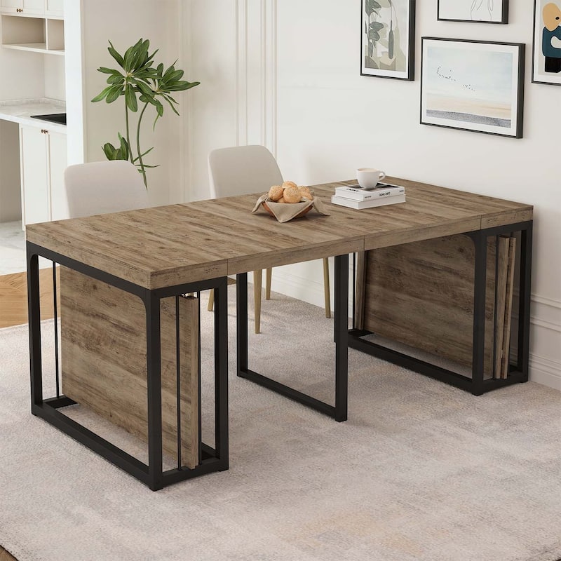 Space-Saving Wood Dining Table for Kitchen/Dining Room/Living Room - Ancient Oak