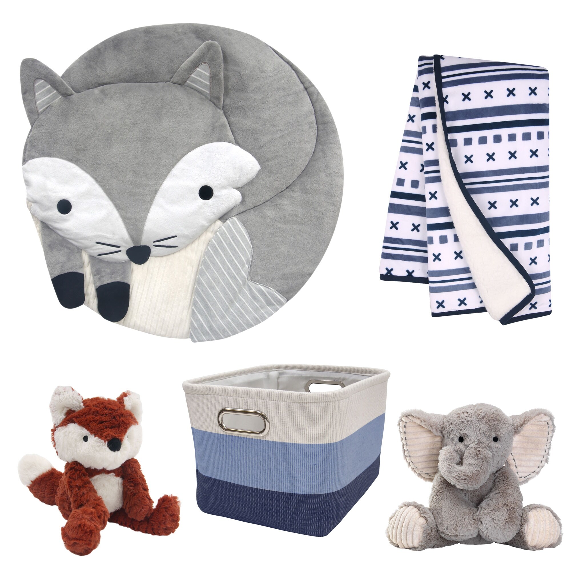 Shop Lambs Ivy Blue 5 Piece Baby Gift Basket For Baby Shower
