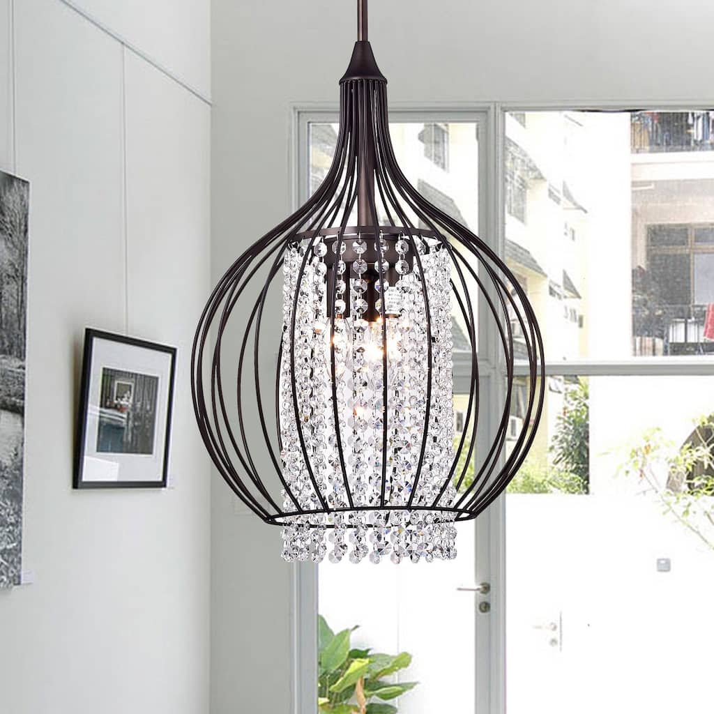 Crystal Antique Chandelier Bronze and Black Finish