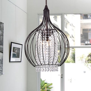 Crystal Antique Chandelier Bronze and Black Finish