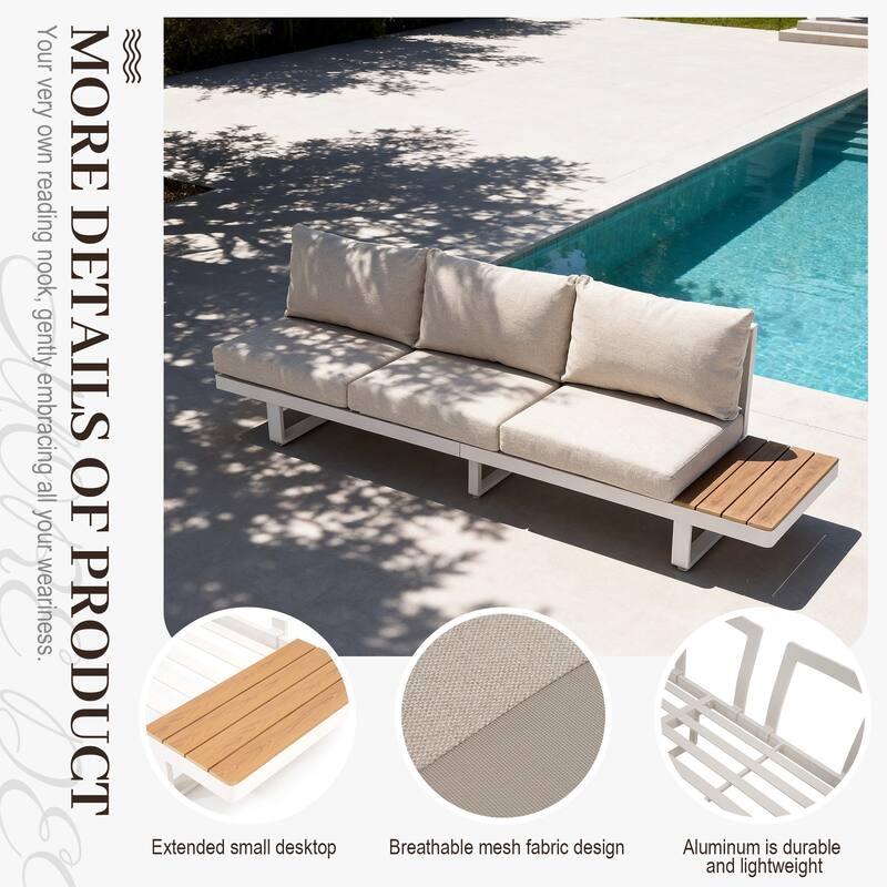 Outdoor Modular Aluminum Patio Conversation Set