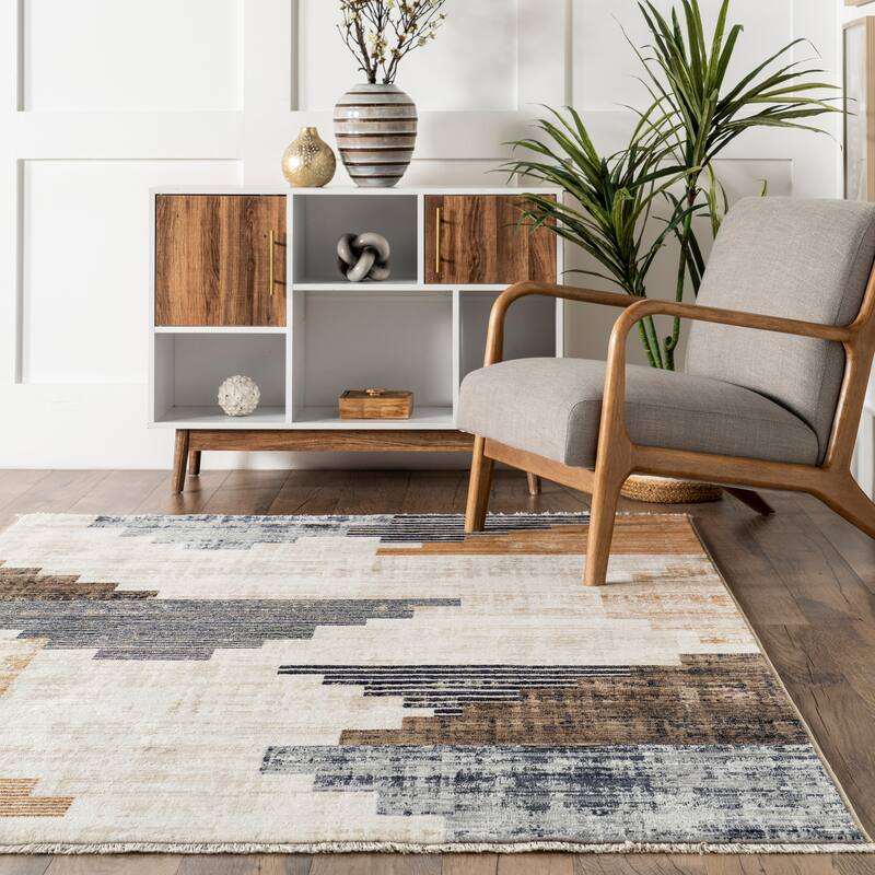Nuloom Vickie Abstract Fringe Area Rug