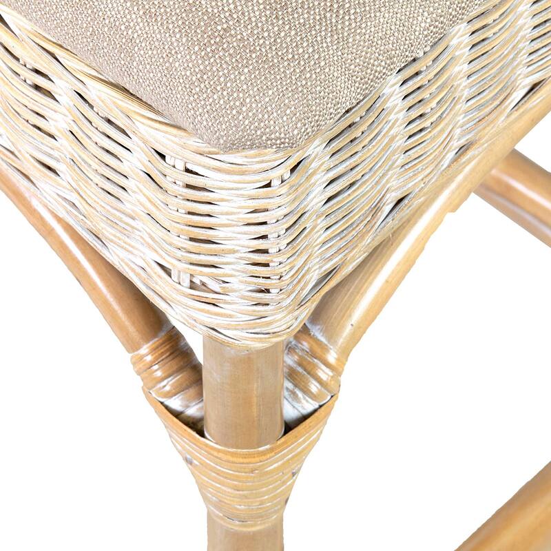 Handmade Natural Rattan Cushioned Bar Stool by East at Main
