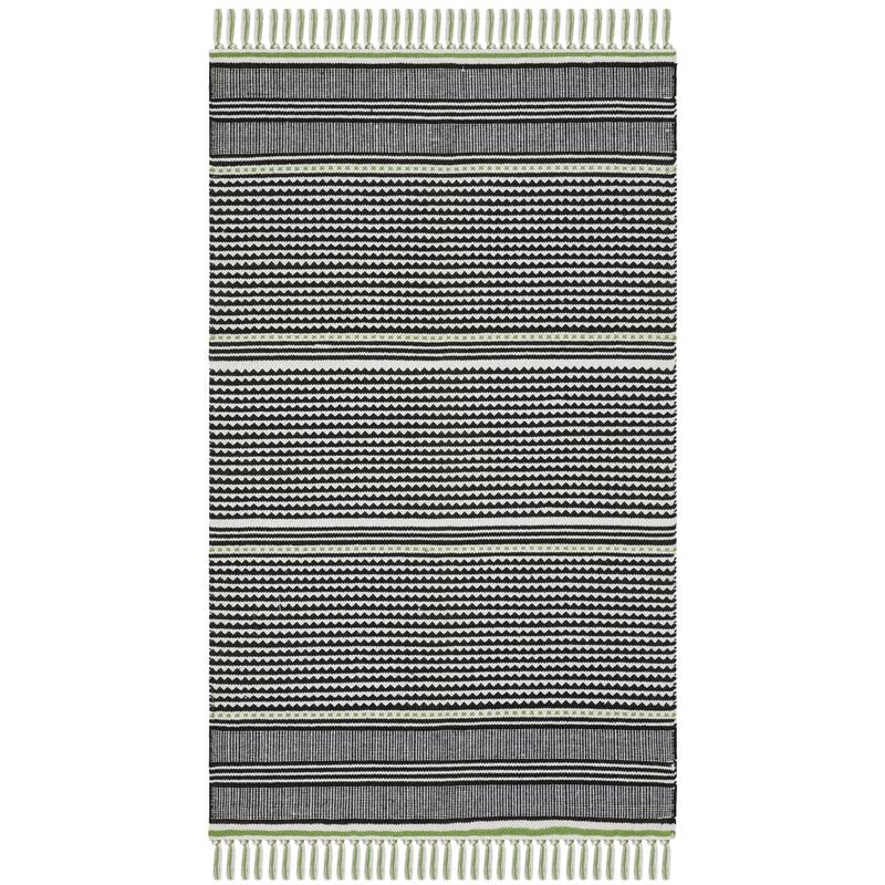 SAFAVIEH, Handmade Flatweave Montauk Susse Casual Cotton Rug - 3' x 5' - Green/Multi