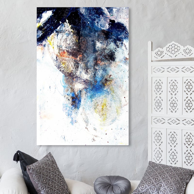 Wynwood Studio Canvas Abstract Snow Storm Blue and Dark Blue Modern & Contemporary Wall Art Canvas Print - 45 x 30