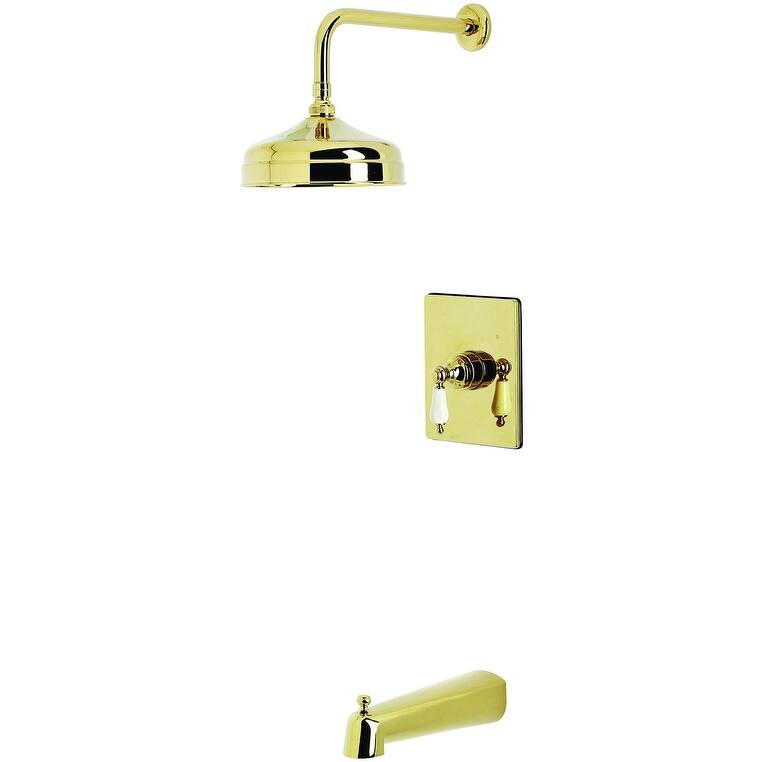 Kingston Brass KB634.PL Victorian Tub and Shower Trim Package with 1.8 - Polished Brass