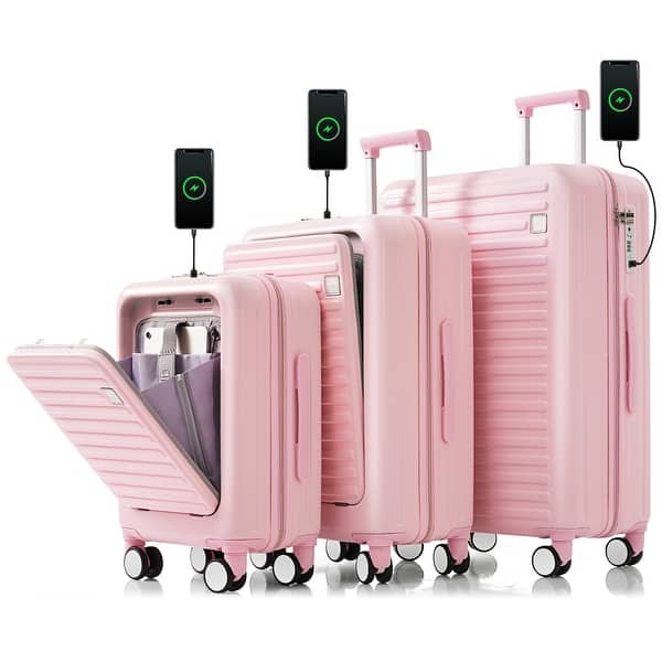 Lightweight ABS Hardside Expandable Luggage with Front Opening