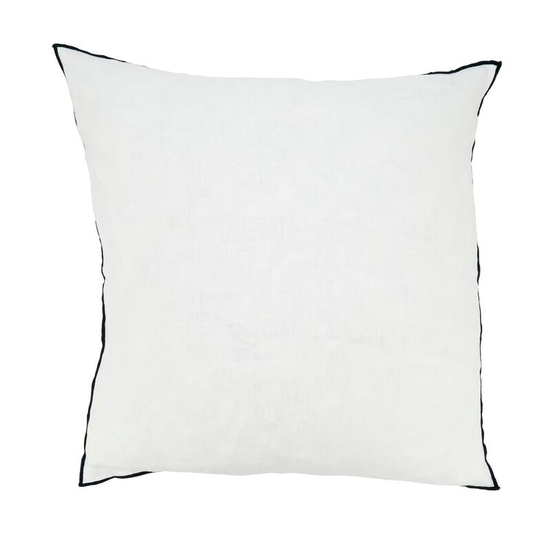 Stonewashed Stitched Edge Throw Pillow - 20"x20" - Feather Down - Black