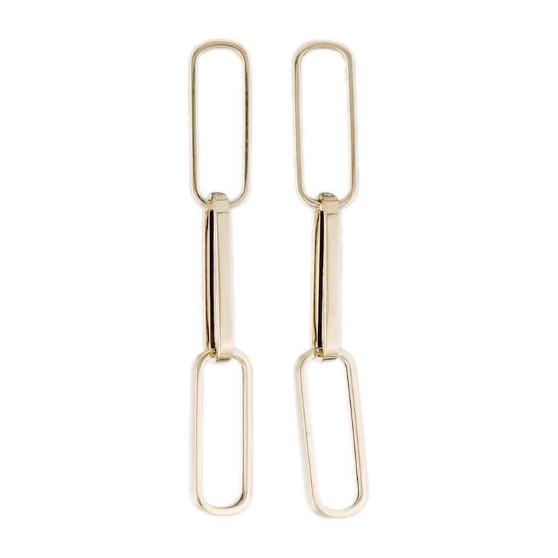Joelle Collection 14K Yellow Gold Paperclip Link Drop Earrings