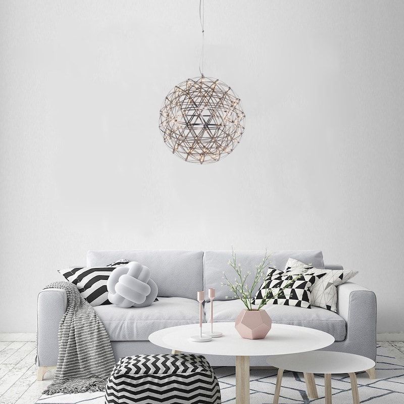 92 Light Round Satin Nickel Metal Frame LED Fixture