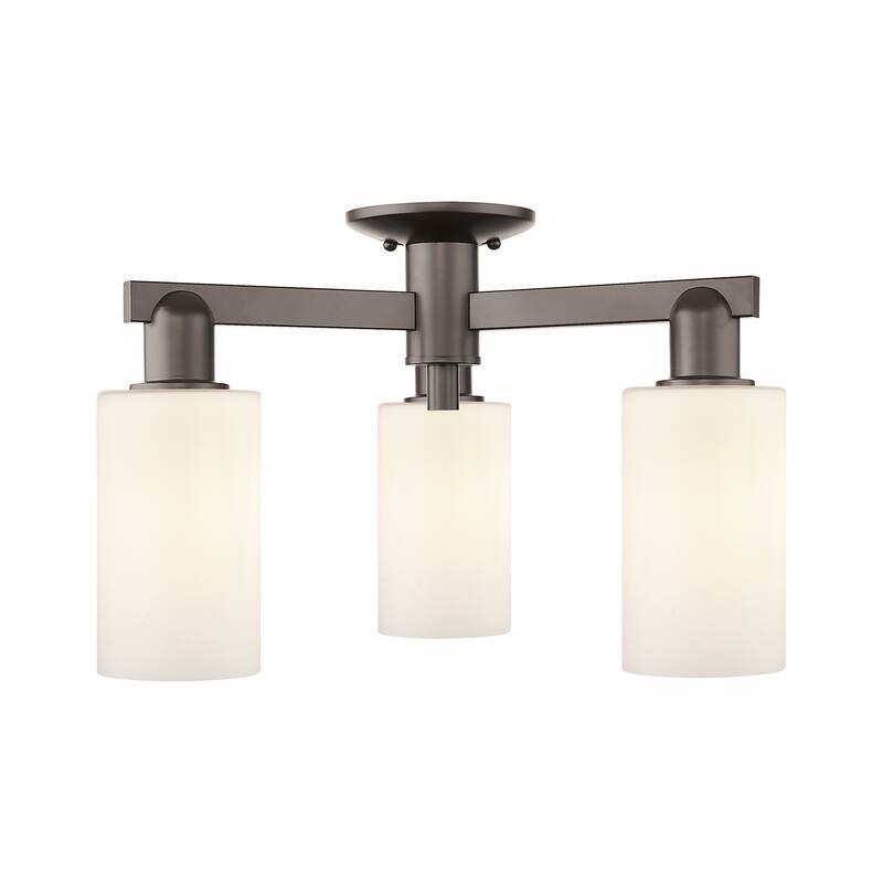 Innovations Lighting 716-3F-11-22 Clymer Semi-Flush Clymer 3 Light 22" - Oil Rubbed Bronze / Matte White