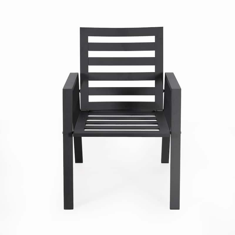 LeisureMod Chelsea Patio Dining Armchair in Aluminum with Cushions Set of 4 - 34.84