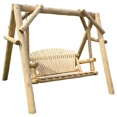 Outdoor Cedar Log Swing