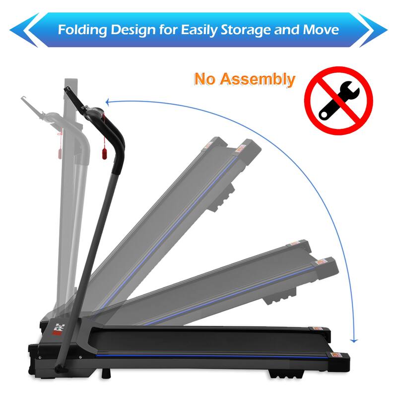 FYC Folding Portable Treadmill, No Installation Required, White and Pink