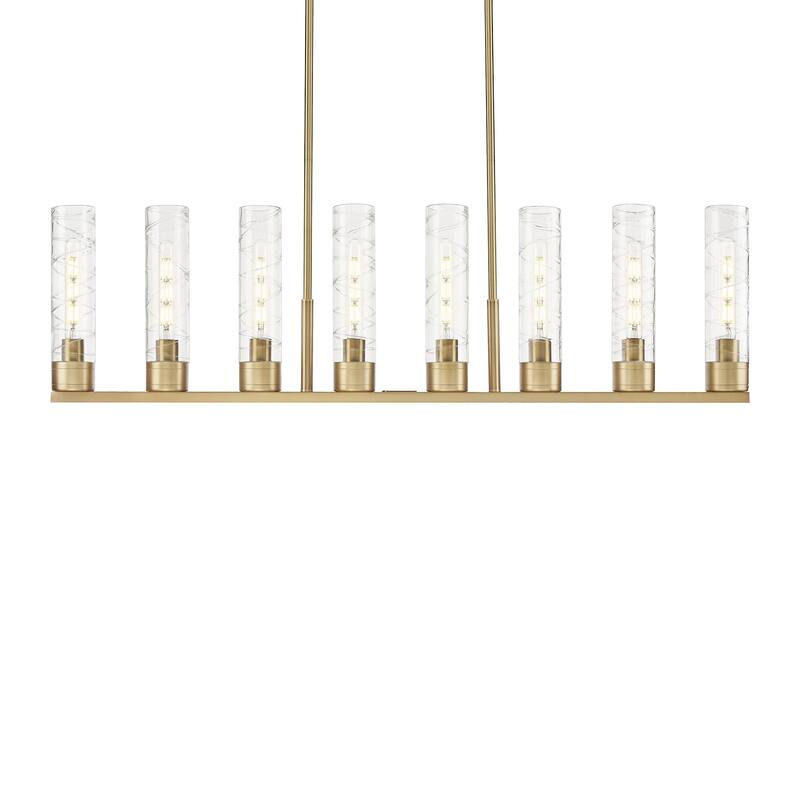 Innovations Lighting 617-8I-14-48 Boreas Linear Boreas 8 Light 48" - Brushed Brass / Deco Swirl