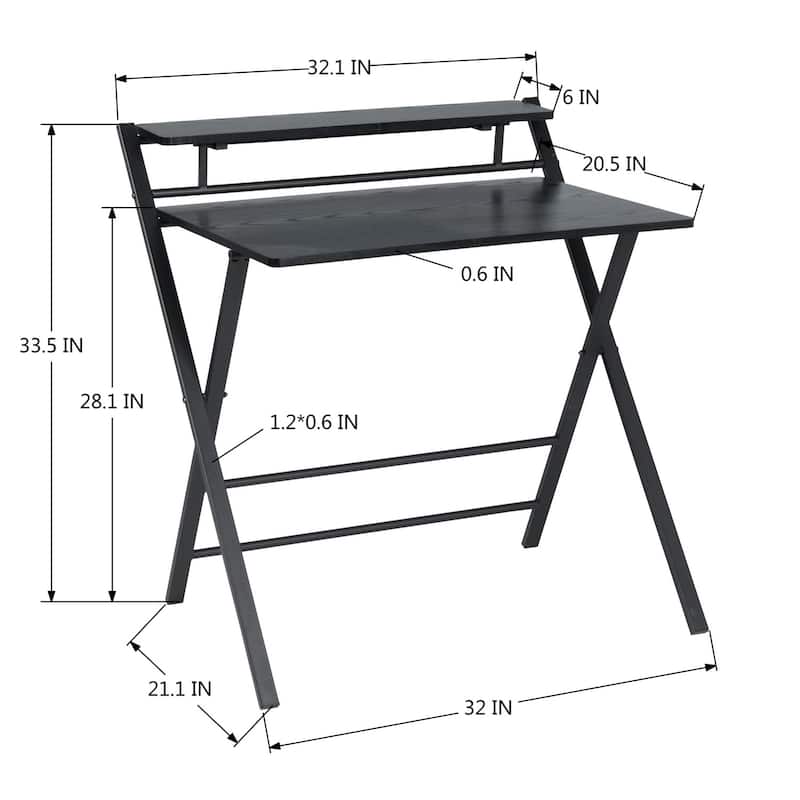 HomyLin 32" Folding Desk for Study Writing Office, No Assembly Needed