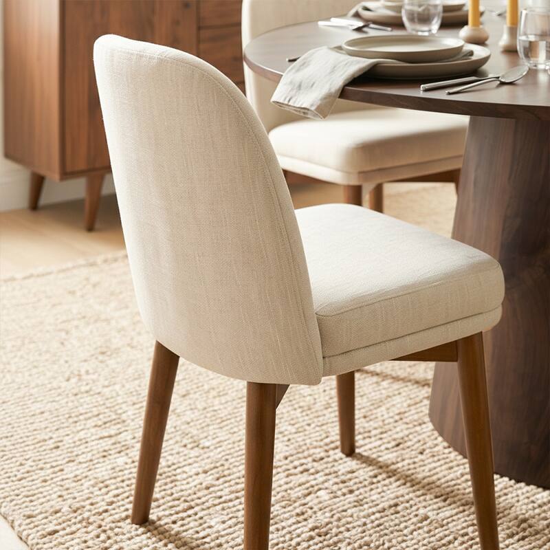 Modern Parsons Dining Chairs with Solid Wood Legs