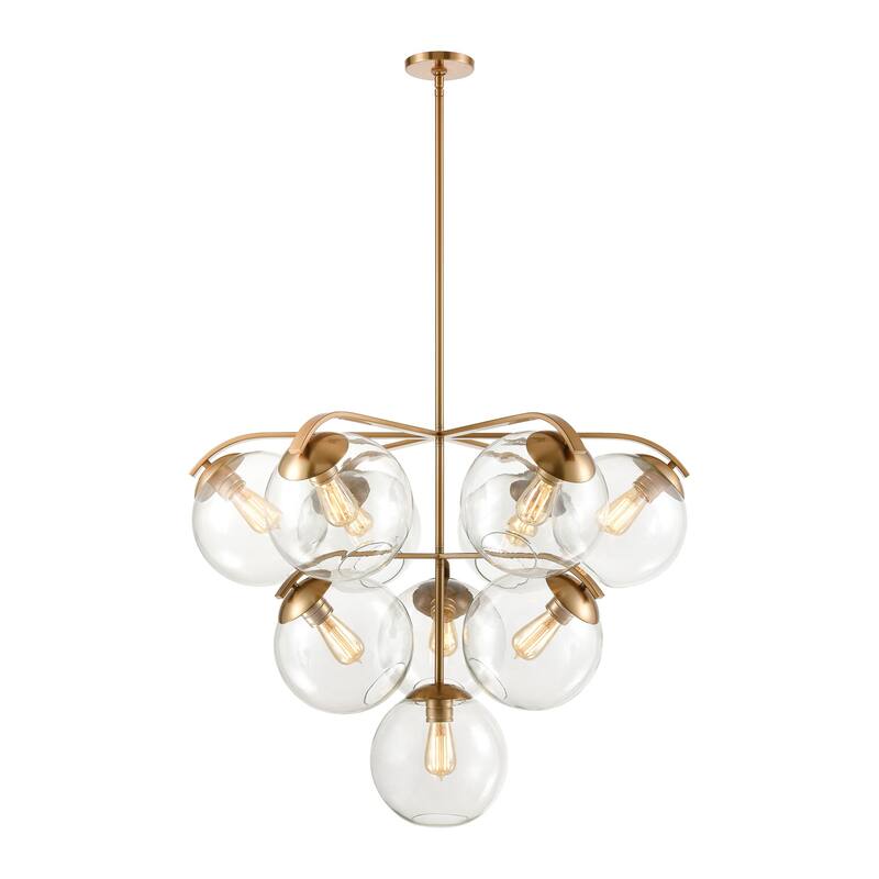 Elk Home Collective Satin Brass With Clear Glass 10 Light Chandelier