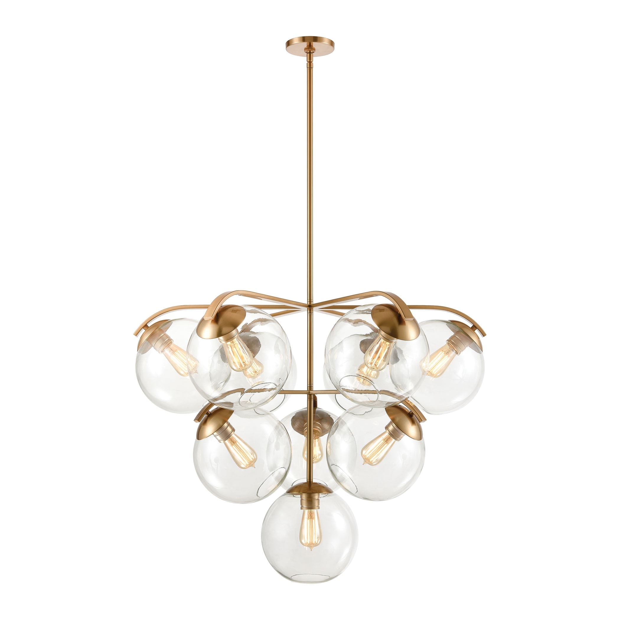 Elk Home Collective Satin Brass With Clear Glass 10 Light Chandelier